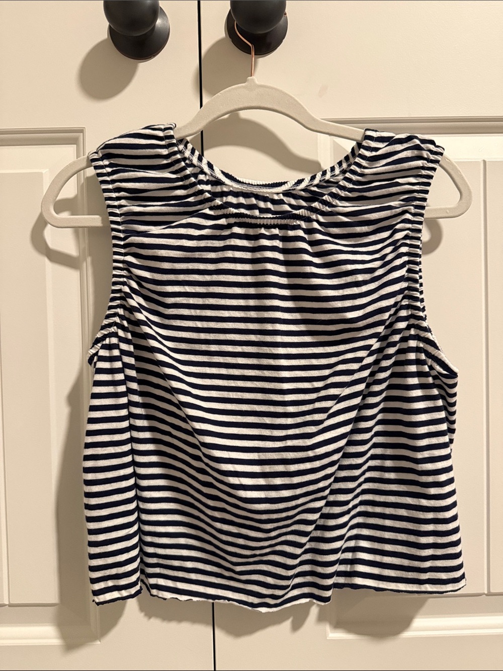 a new day Navy and White Striped Tank Top
